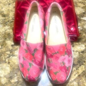 Toms Alpargata Floral Platform Pink Poppies